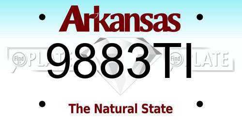 9883TI Arkansas License Plate