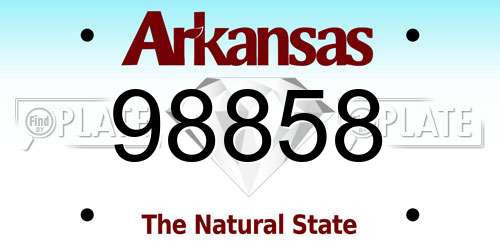 98858 Arkansas License Plate