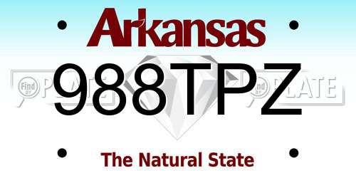 988TPZ Arkansas License Plate
