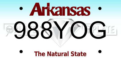988YOG Arkansas License Plate