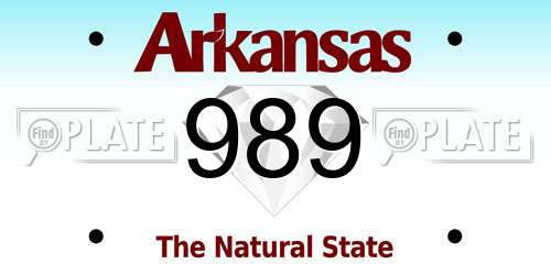 989 Arkansas License Plate