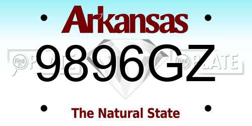 9896GZ Arkansas License Plate