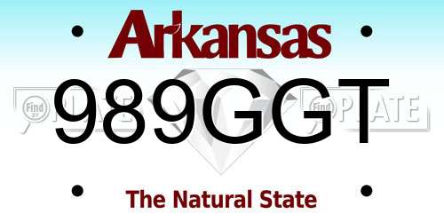 989GGT Arkansas License Plate
