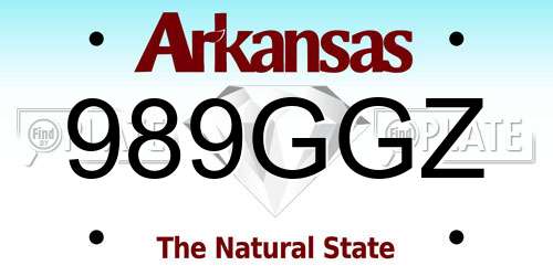 989GGZ Arkansas License Plate