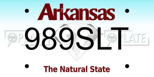 989SLT Arkansas License Plate