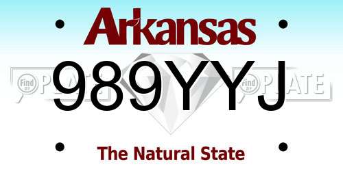 989YYJ Arkansas License Plate