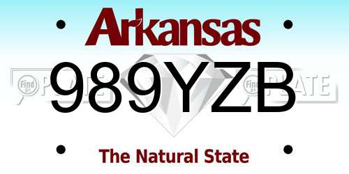 989YZB Arkansas License Plate
