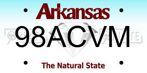 98ACVM Arkansas License Plate