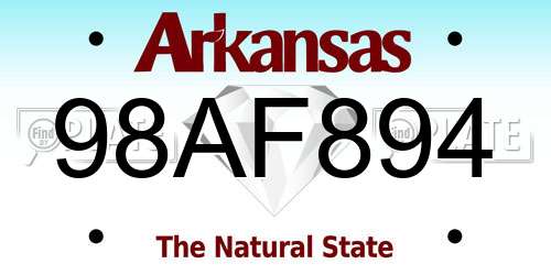 98AF894 Arkansas License Plate