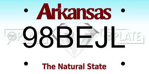 98BEJL Arkansas License Plate