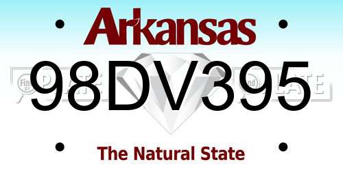 98DV395 Arkansas License Plate