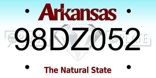 98DZ052 Arkansas License Plate
