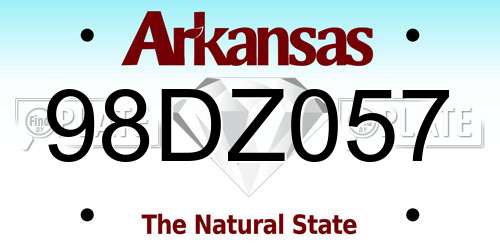 98DZ057 Arkansas License Plate