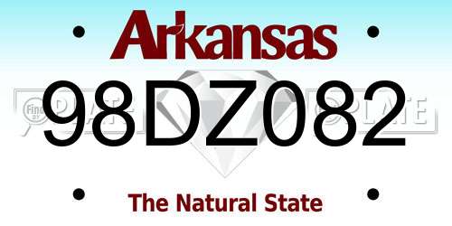 98DZ082 Arkansas License Plate