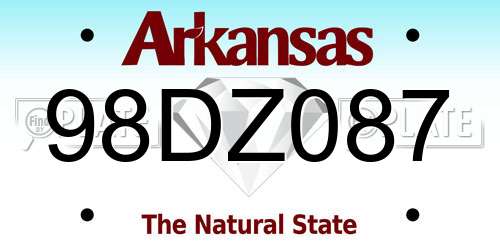 98DZ087 Arkansas License Plate