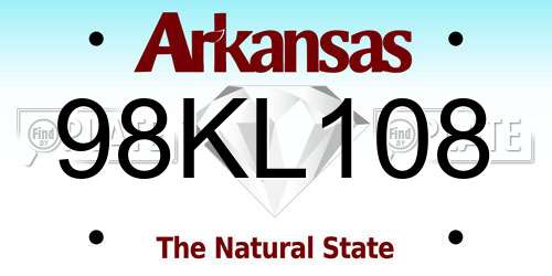 98KL108 Arkansas License Plate