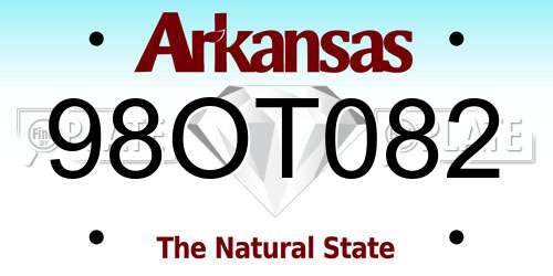 98OT082 Arkansas License Plate
