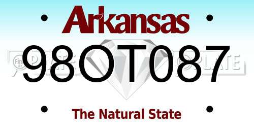 98OT087 Arkansas License Plate