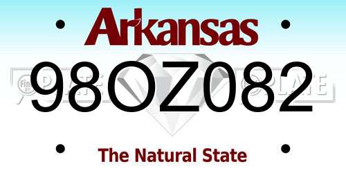 98OZ082 Arkansas License Plate