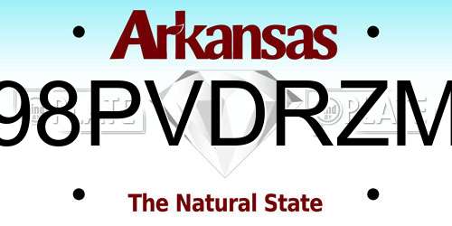 98PVDRZM Arkansas License Plate