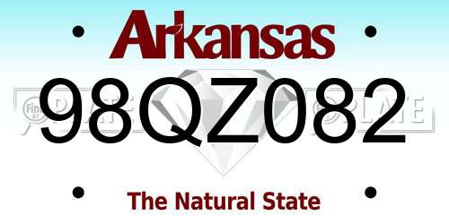 98QZ082 Arkansas License Plate