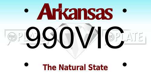 990VIC Arkansas License Plate