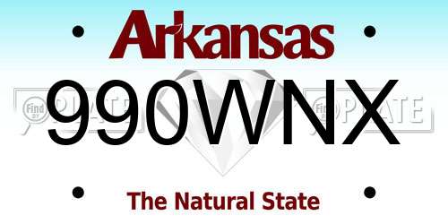 990WNX Arkansas License Plate