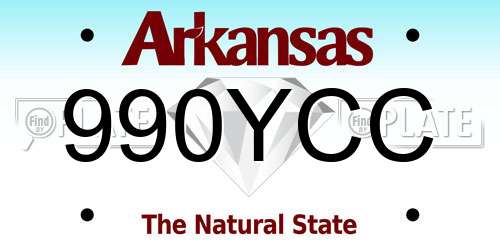 990YCC Arkansas License Plate