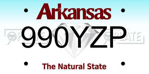 990YZP Arkansas License Plate