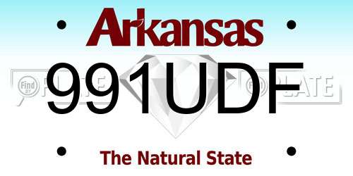 991UDF Arkansas License Plate