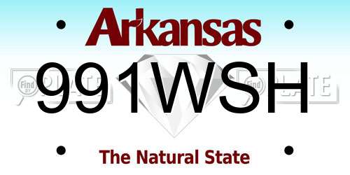 991WSH Arkansas License Plate