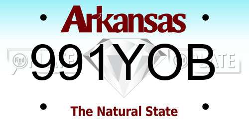 991YOB Arkansas License Plate