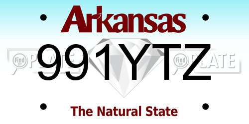 991YTZ Arkansas License Plate