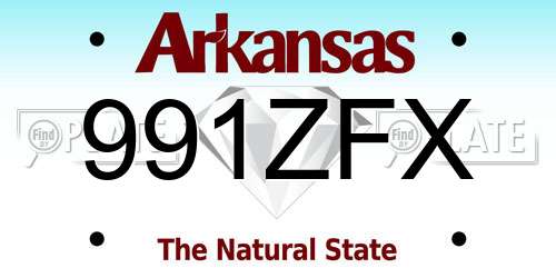 991ZFX Arkansas License Plate