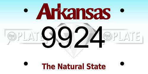 9924 Arkansas License Plate
