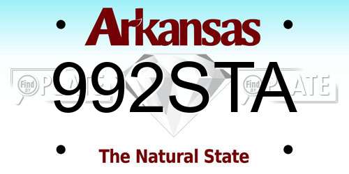 992STA Arkansas License Plate