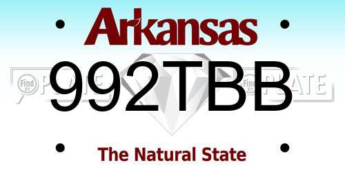 992TBB Arkansas License Plate