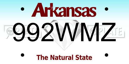 992WMZ Arkansas License Plate
