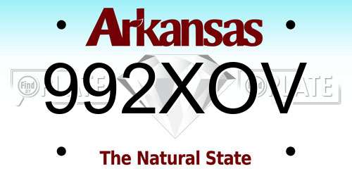 992XOV Arkansas License Plate