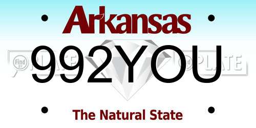 992YOU Arkansas License Plate