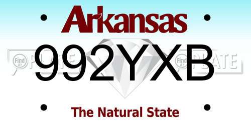 992YXB Arkansas License Plate