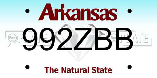 992ZBB Arkansas License Plate