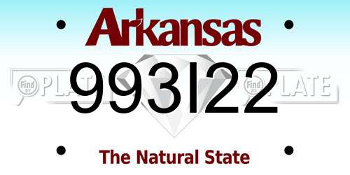 993I22 Arkansas License Plate