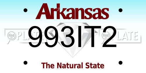 993IT2 Arkansas License Plate