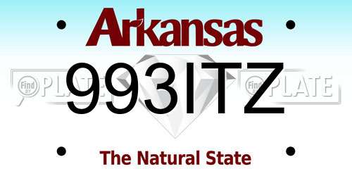 993ITZ Arkansas License Plate