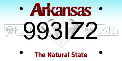 993IZ2 Arkansas License Plate