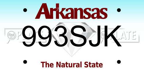 993SJK Arkansas License Plate