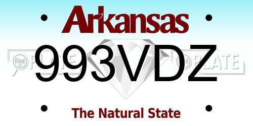 993VDZ Arkansas License Plate
