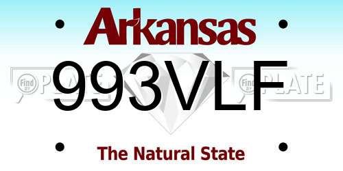 993VLF Arkansas License Plate