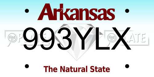 993YLX Arkansas License Plate
